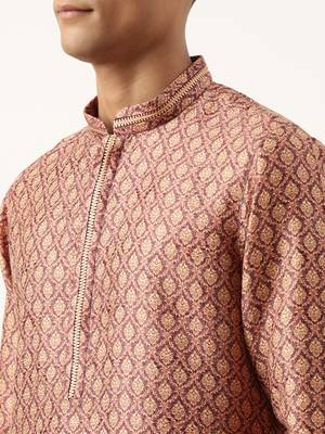 Wine baroque printed kurtas 4