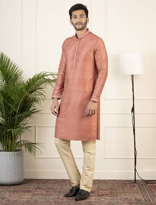 Red baroque printed kurtas 3