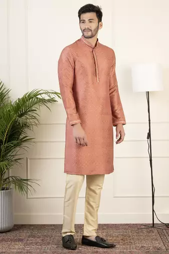 Red baroque printed kurtas