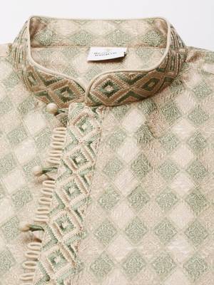 Green beige printed kurtas 2