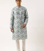 Blue ikat printed kurtas