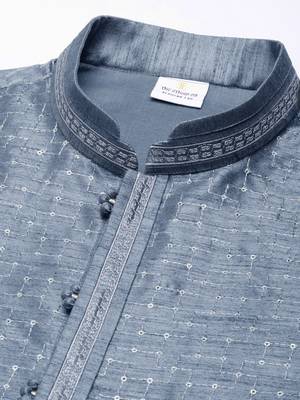 Grey embroidered silk kurtas 2