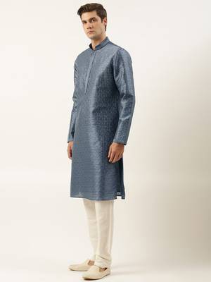 Grey embroidered silk kurtas 3