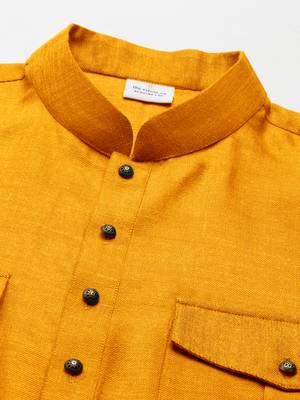 Mustard cotton short pathani 3
