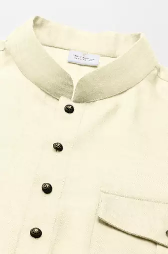 Cream cotton short pathani