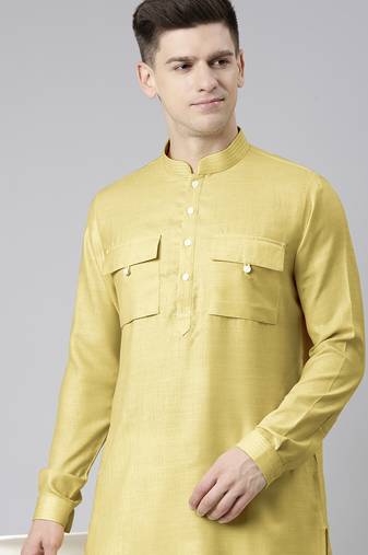 Greenish beige pathani kurtas