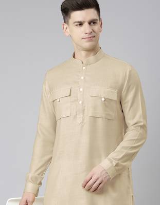 Beige pathani kurtas 1
