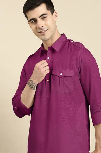 Wine cotton pathani