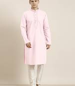 Pink cotton dori embroidered kurtas