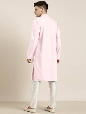 Pink cotton dori embroidered kurtas 2