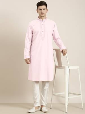 Pink cotton dori embroidered kurtas 4