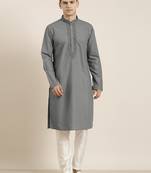 Grey cotton dori embroidered kurtas