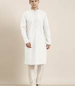 Off white cotton dori embroidered kurtas