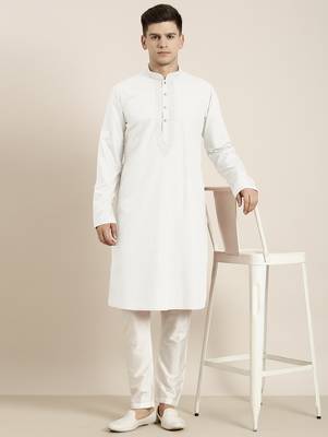 Off white cotton dori embroidered kurtas 4