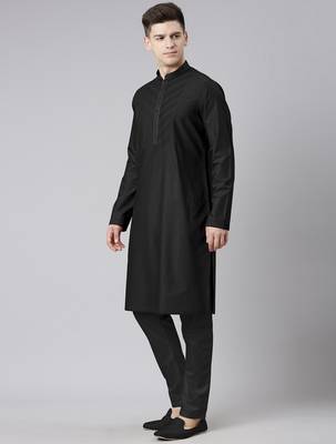 Black pleated cotton kurtas 3