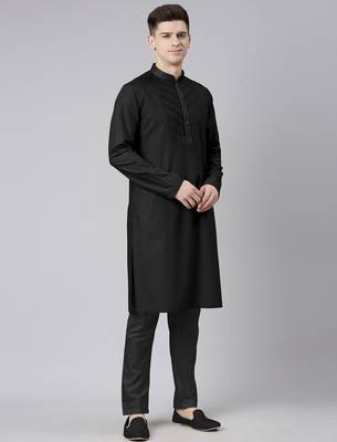 Black pleated cotton kurtas 4