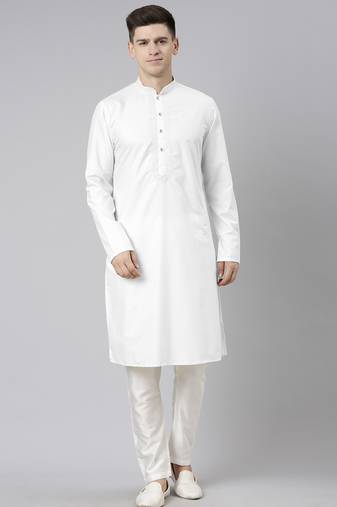 White cotton dori embroidery kurtas