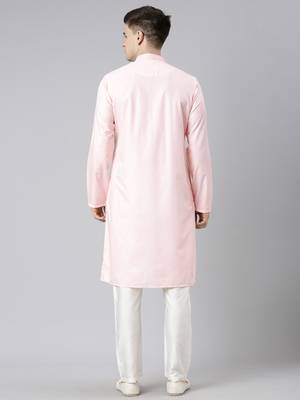 Pink cotton dori embroidery kurtas 2