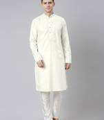 Off white cotton dori embroidery kurtas