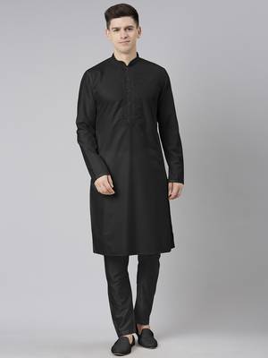 Black cotton dori embroidery kurtas 1