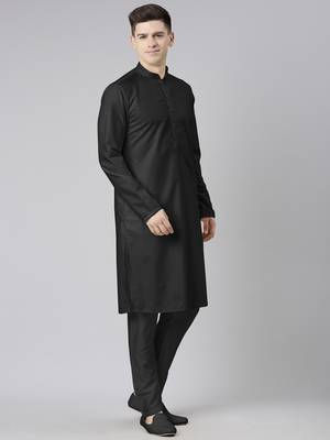 Black cotton dori embroidery kurtas 4