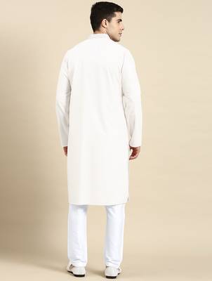 White cotton dori embroidered kurtas 2