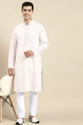 White cotton dori embroidered kurtas