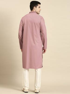 Rose pink cotton dori embroidered kurtas 2