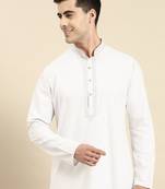 Off white cotton dori embroidered kurtas