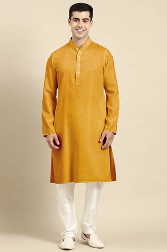 Mustard twill weave cotton kurtas