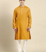 Mustard twill weave cotton kurtas