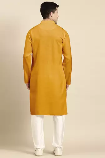 Mustard twill weave cotton kurtas
