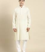 Cream twill weave cotton kurtas