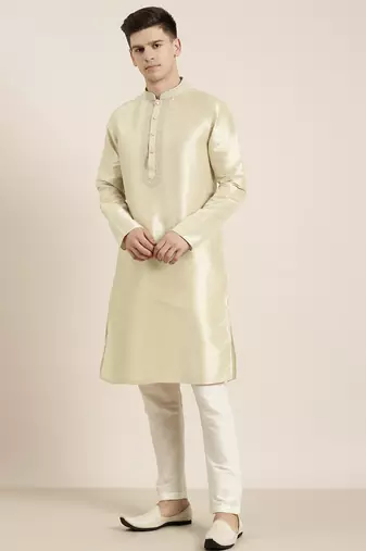 Light beige embroidered kurtas