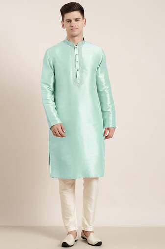 Sky blue embroidered kurtas