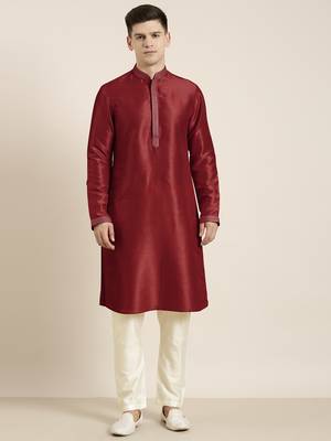 Maroon embroidered kurtas 1