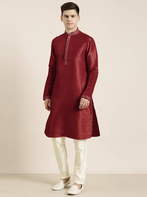 Maroon embroidered kurtas 3