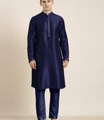 Navy blue embroidered kurtas