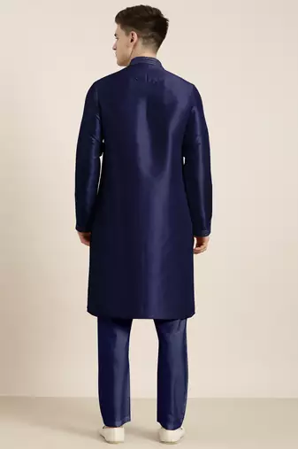 Navy blue embroidered kurtas
