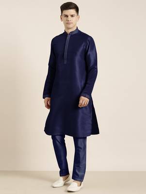 Navy blue embroidered kurtas 3
