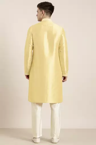 Yellow embroidered kurtas