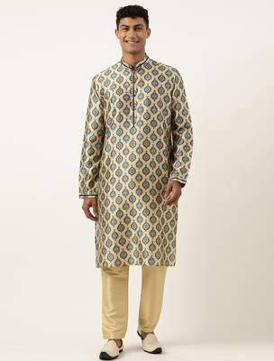 Printed gold cotton kurtas 1