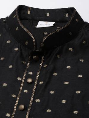 Black chanderi jacquard kurtas 2