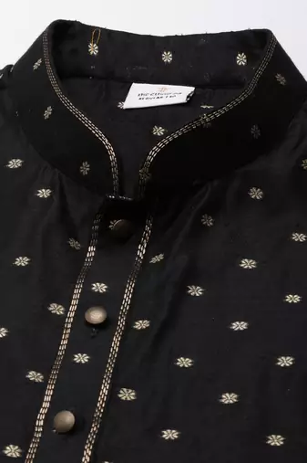 Black chanderi jacquard kurtas
