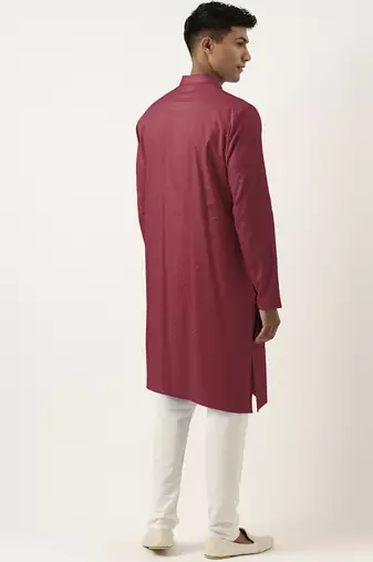 Scarlet red asymmetrical cotton kurtas