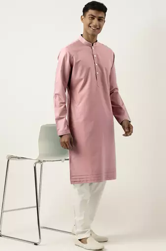 Rose pink cotton kurtas