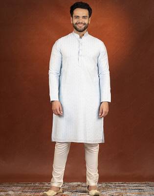 Light blue embroidered kurtas 1