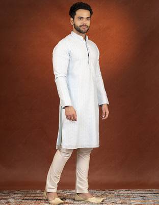 Light blue embroidered kurtas 3