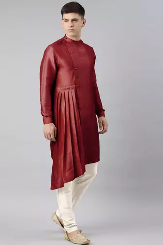 Maroon drape kurtas
