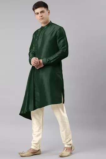 Bottle green drape kurtas